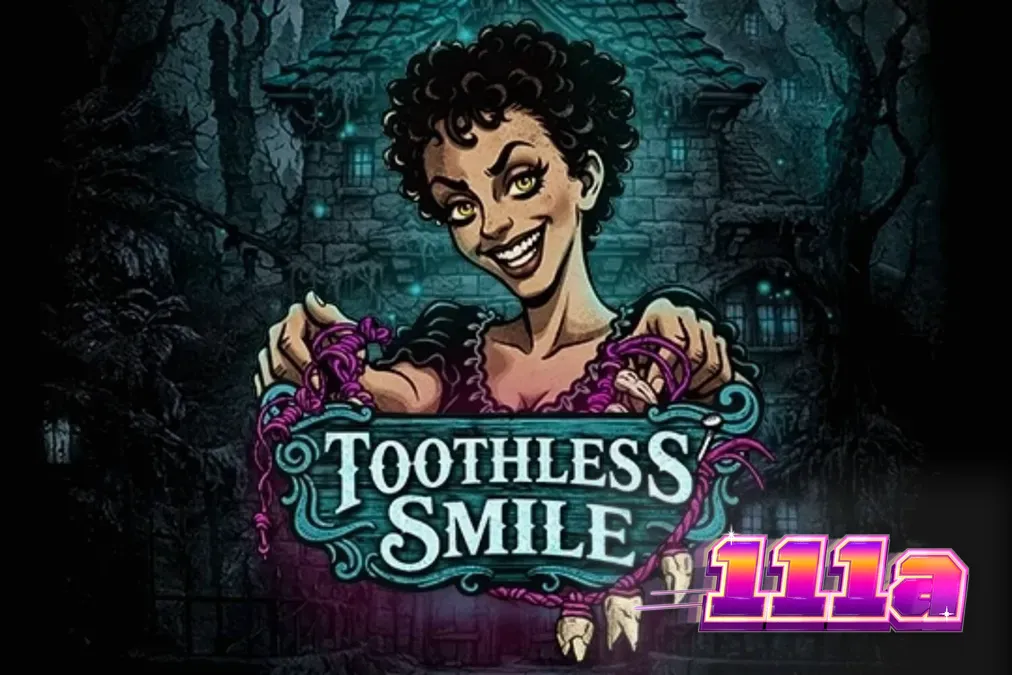 Interface de jogo do caça-níqueis Toothless Smile com temática de terror dental